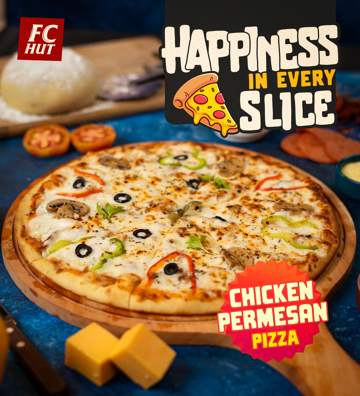 Chicken Parmesan Pizza social post