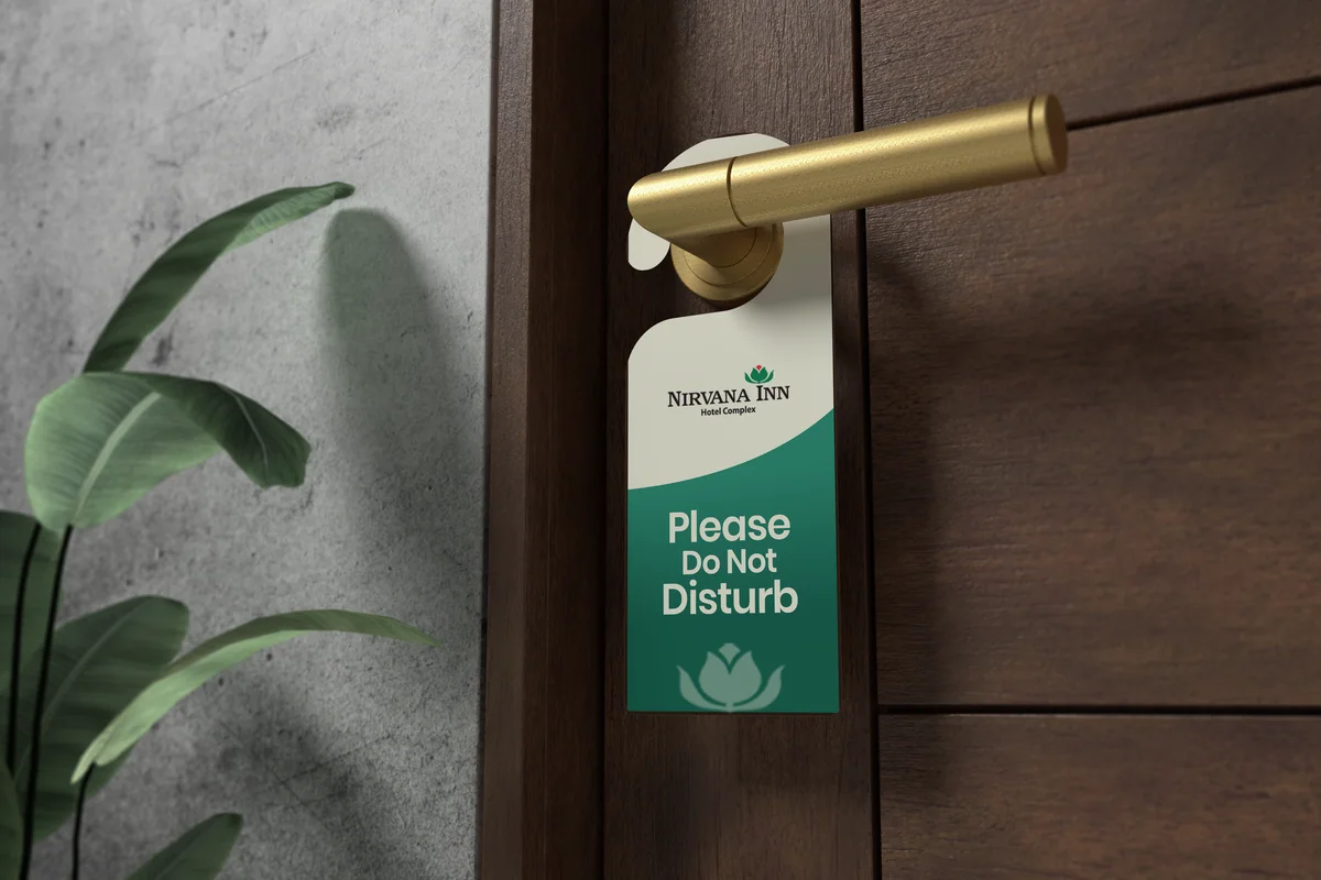 'Please Do Not Disturb' door hanger mockup