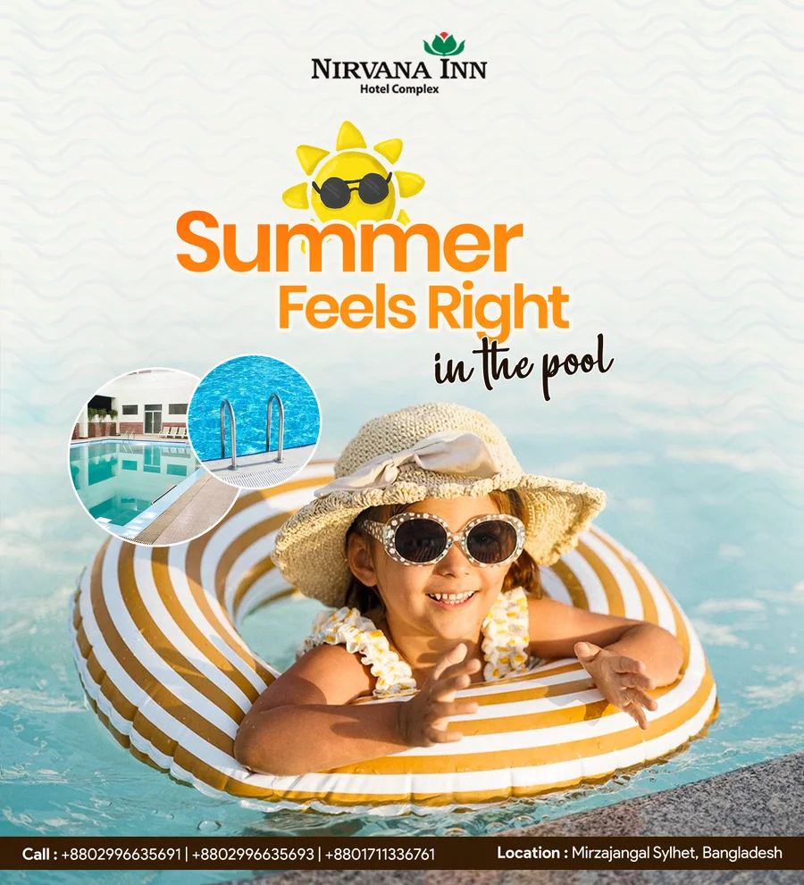 'Summer Feels Right in the Pool' promo post