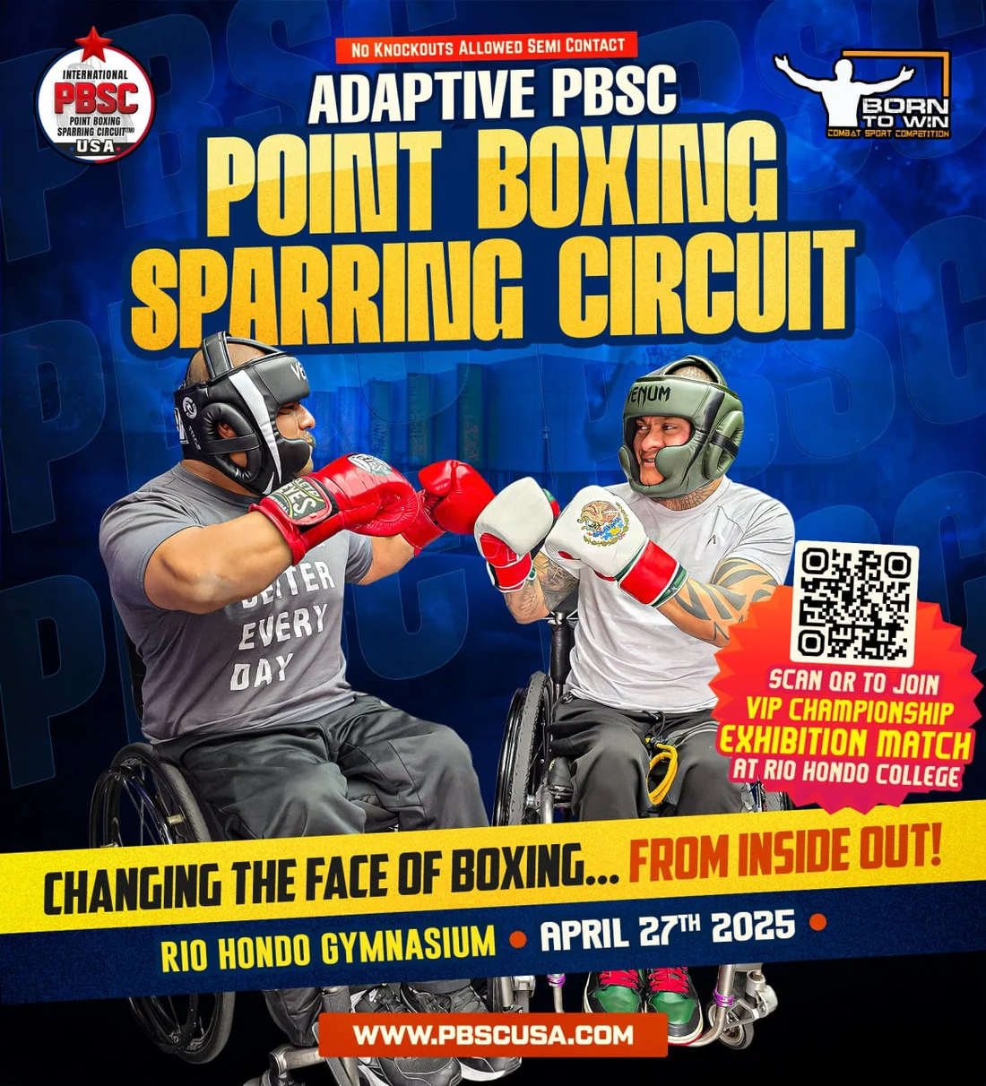 Adaptive PBSC wheelchair boxing exhibition flyer