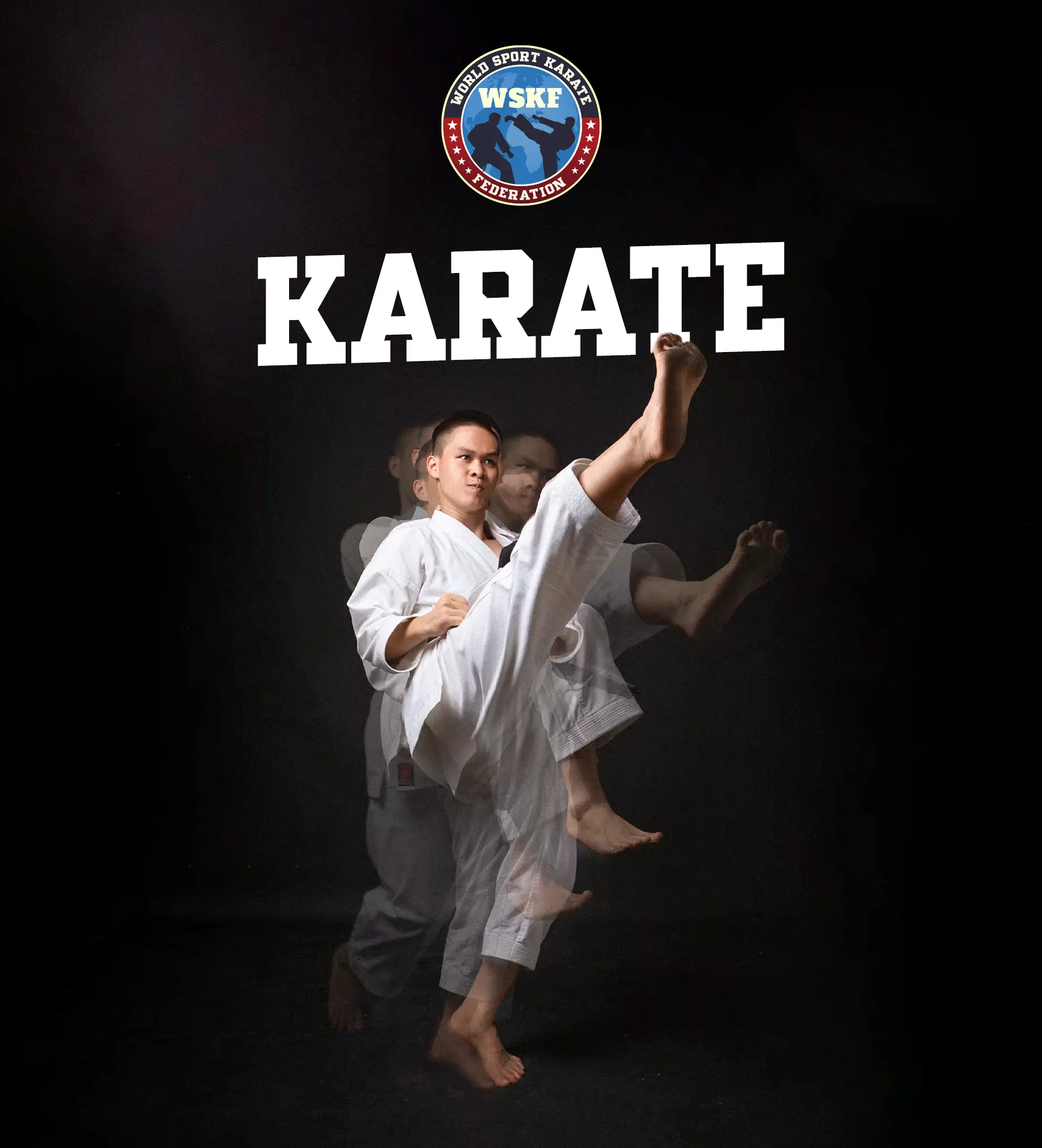 KARATE poster with the WSKF emblem